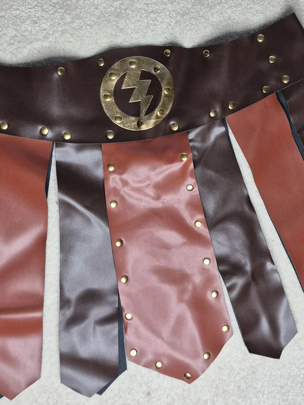Men's Brown and Rust Leather Studded Gladiator Belt